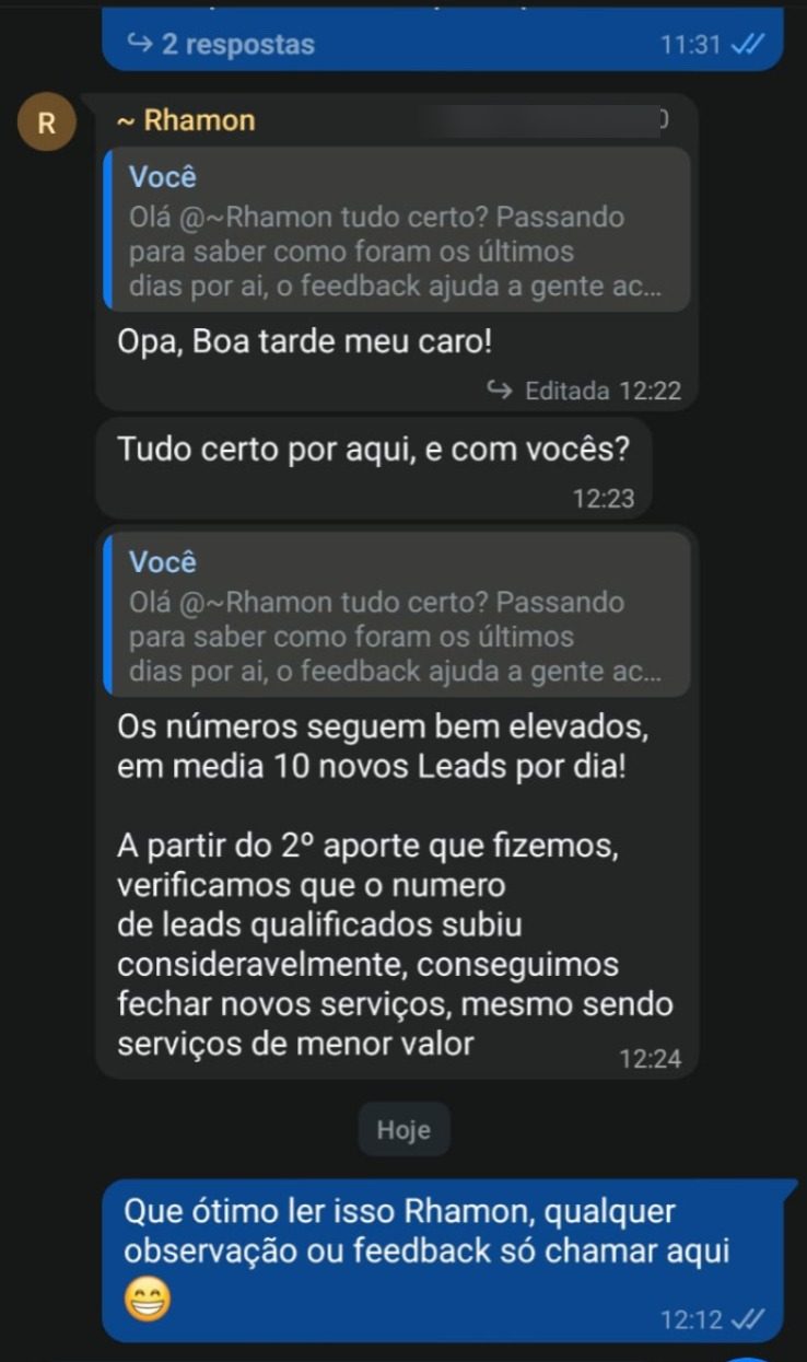 Conversa com o cliente da lavanderia